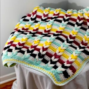 Multiple color soft acrylic yarn throw!!